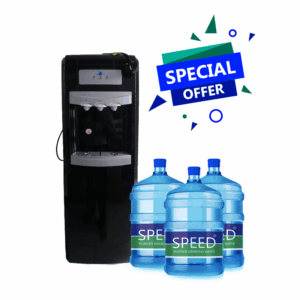 3 Taps Hot & Cold Electric Water Dispenser (Black) With 3 10L Bottles