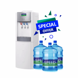 3 Taps Hot & Cold Electric Water Dispenser (White) With 3 10L Bottles